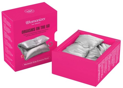Womanizer Snap Pouch Silver - etui podrożne, srebrne, 11,5x9,5 cm