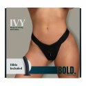 BOLD. IVY Strap-On Thong M czarny z silikonowym elementem 15,5 cm