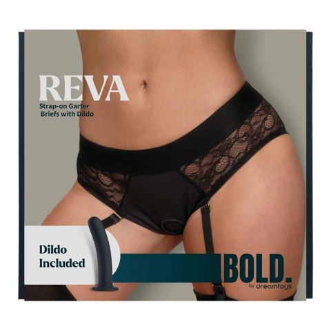 BOLD. REVA Strap-On Garter Brief XL z silikonowym elementem 15,5 cm