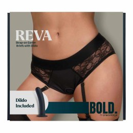 BOLD. REVA Strap-On Garter Brief z paskami i silikonowym elementem L