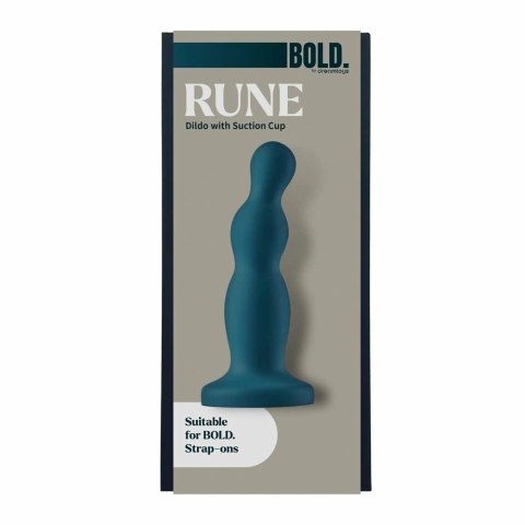 BOLD RUNE silikonowy model z przyssawką, 15,5 cm, czarny