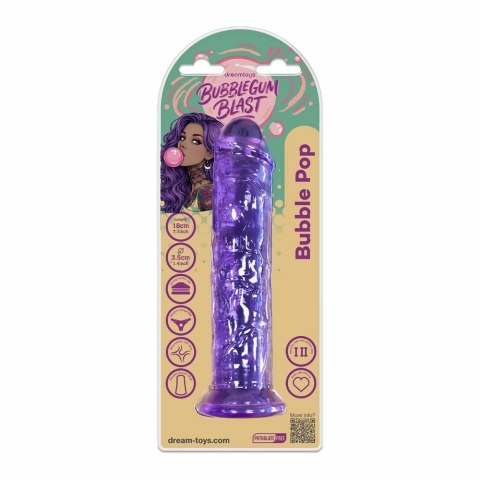 Bubblegum Blast Bubble Pop Purple Classic Jelly 18 cm - elastyczny model TPE