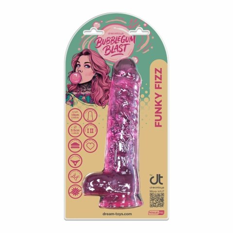 Bubblegum Blast Funky Fizz Pink Classic Jelly 19 cm - elastyczny model TPE