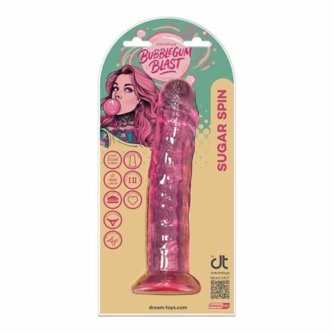 Bubblegum Blast Sugar Spin Pink Classic Jelly 21 cm - elastyczny model TPE