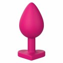 Dreamtoys Love Signal Heart Plug Small silikonowy, wodoodporny, rożowy