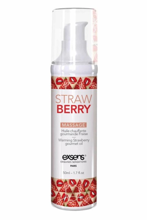 EXSENS Warming Massage Oil Strawberry 50ml - rozgrzewający olejek truskawkowy