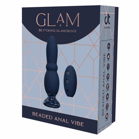 GLAM Beaded Anal Vibe bezprzewodowy, silikonowy, pilot, 12,1 cm