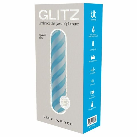 GLITZ Blue For You Bullet Vibrator silikonowy IPX7 10,9 cm
