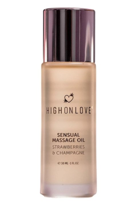HighOnLove Massage Oil Strawberries & Champagne Mini 30ml - naturalny olejek do masażu