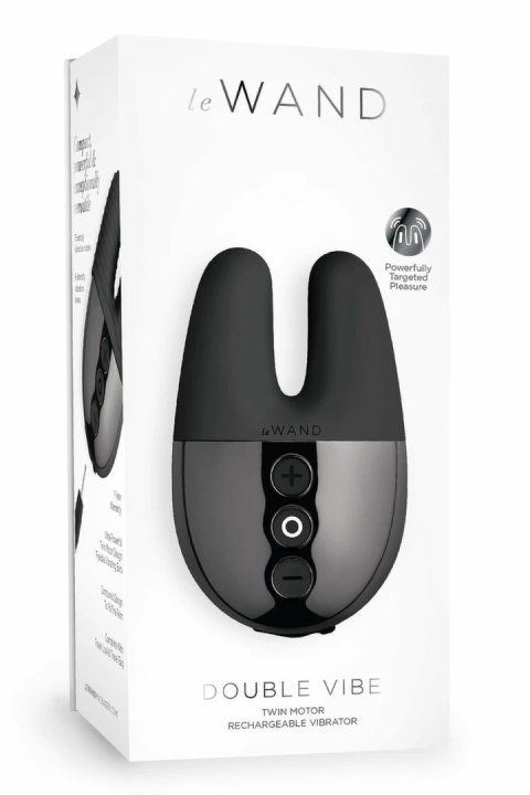 Le Wand Double Vibe Black - podwojny wibrator z etui silikonowym