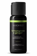 Wicked Sensual Massage Oil Lemongrass Ginger 120ml - Olejek do masażu z imbirem i trawą cytrynową