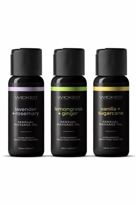Wicked Sensual Massage Oil Lemongrass Ginger 120ml - Olejek do masażu z imbirem i trawą cytrynową