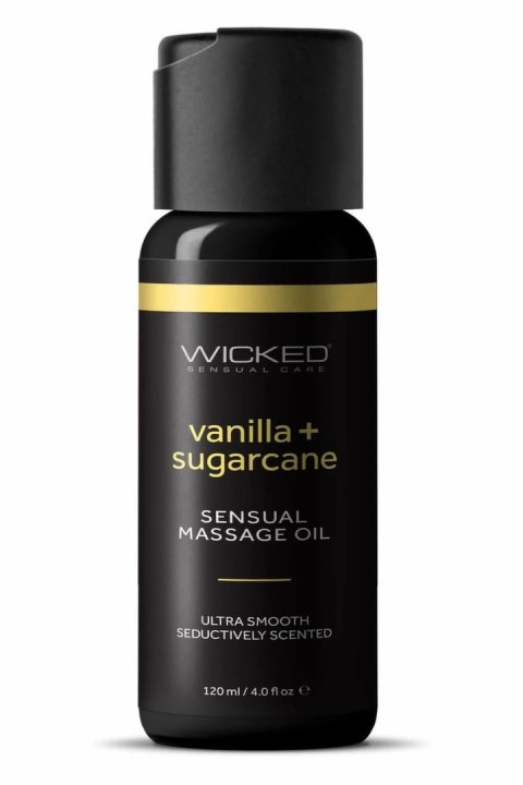 Wicked Sensual Massage Oil Vanilla Sugarcane 120ml - Olejek do masażu z wanilią i trzciną cukrową