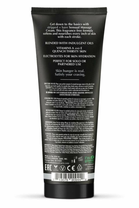 Wicked Sensual Stripped + Bare Krem do Masażu 120ml Bezzapachowy Vegan