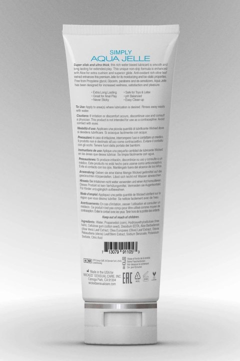 Wicked Simply Aqua Jelle Lubricant 120ml - żel intymny wodny, gęsty, z aloesem