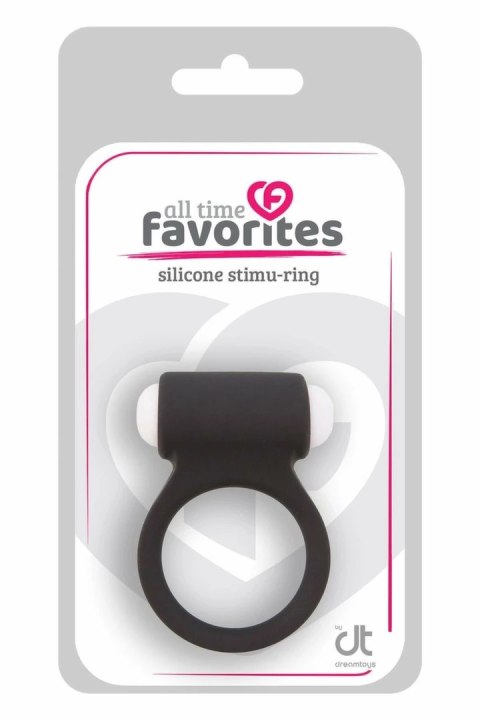 ALL TIME FAVORITES Stimu-Ring silikonowy czarny, wibrujący, IPX5