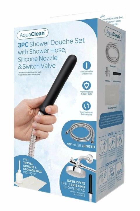 AQUACLEAN Shower Douche System z przełącznikiem, silikonowy 139 cm