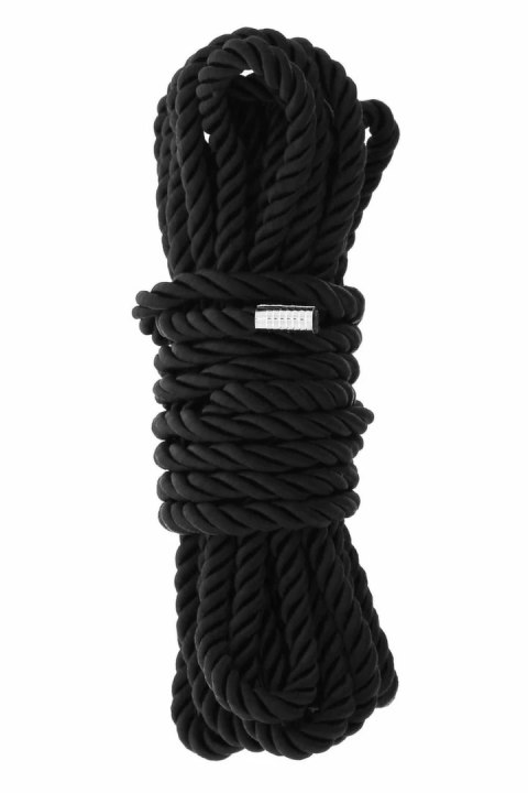 Blaze Deluxe Lina Bondage 5m czarna - miękka lina z metalowymi zakończeniami