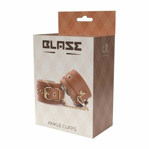Blaze Elite Ankle Cuffs Cognac - regulowane kajdanki na kostki, wegańska skora