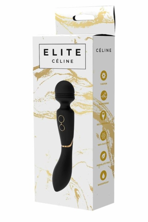 Dream Toys ELITE CELINE czarny masażer z 2 silnikami, wodoodporny