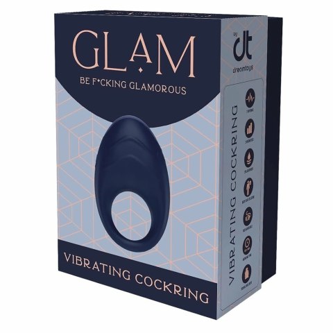 Dream Toys Glam Vibrating Cockring niebieski, silikonowy, wodoodporny