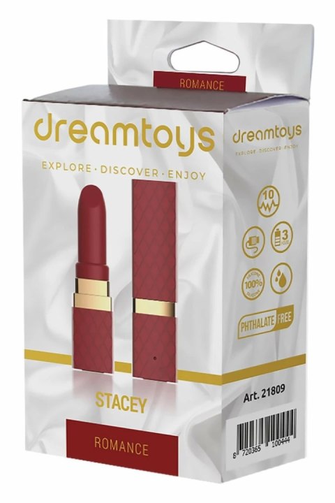 Dream Toys ROMANCE STACEY - wibrator szminka, bordowy, 7 trybow, IPX7
