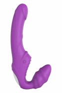 ESSENTIALS Double Dipper Purple - podwojna maszyna intymna, silikon, 2 silniki