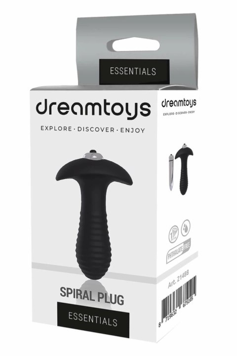 ESSENTIALS Spiral Plug z wibracją, 1 tryb, wodoodporny, czarny
