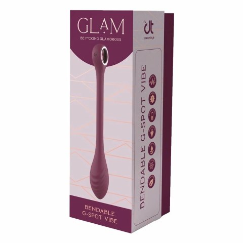 GLAM Bendable G-Spot Vibe silikonowy, elastyczny, 22 cm, IPX6, fioletowy