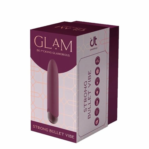 GLAM STRONG BULLET VIBE - kompaktowy model, 3 prędkości, IPX6, złoty akcent