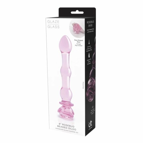GLAZE GLASS Rosebud Beaded - szklany model z koralikami, 20 cm