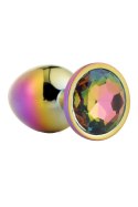 GLEAMING LOVE Multicolour Plug Large z kryształem, aluminium 9,5 cm