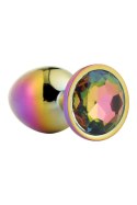 GLEAMING LOVE Multicolour Plug Small z kryształkiem, aluminium 7,1 cm
