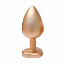 GLEAMING LOVE Pearl Gold Plug Large z kryształem, aluminium, 9,5 cm