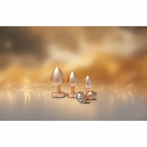 GLEAMING LOVE Pearl Gold Plug Large z kryształem, aluminium, 9,5 cm