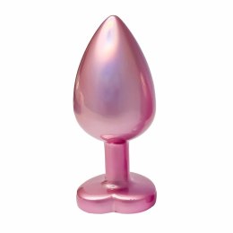 GLEAMING LOVE Pearl Pink Plug Large z kryształem, aluminium 9,5 cm