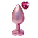 GLEAMING LOVE Pearl Pink Plug Large z kryształem, aluminium 9,5 cm