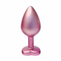 GLEAMING LOVE Pearl Pink Plug Medium z kryształkiem, aluminium 8,3 cm