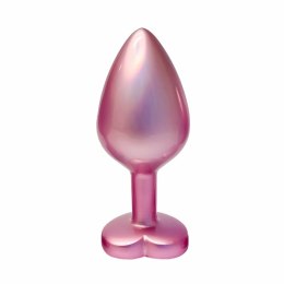 GLEAMING LOVE Pearl Pink Plug Medium z kryształkiem, aluminium 8,3 cm