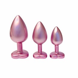 GLEAMING LOVE Pearl Pink Zestaw 3 anatomicznych korkow z kryształkiem