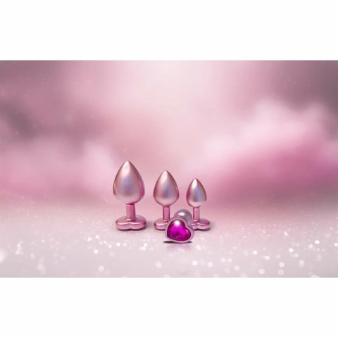 GLEAMING LOVE Pearl Pink Zestaw 3 anatomicznych korkow z kryształkiem