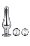 GLEAMING LOVE Pleasure Set Silver - Zestaw 3 stożkowych wtyczek aluminiowych z kryształkami