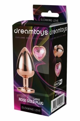 GLEAMING LOVE Rose Gold Plug Large z kryształem, aluminium 9,5 cm