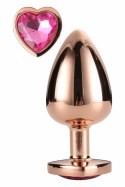 GLEAMING LOVE Rose Gold Plug Large z kryształem, aluminium 9,5 cm