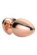 GLEAMING LOVE Rose Gold Plug Large z kryształem, aluminium 9,5 cm