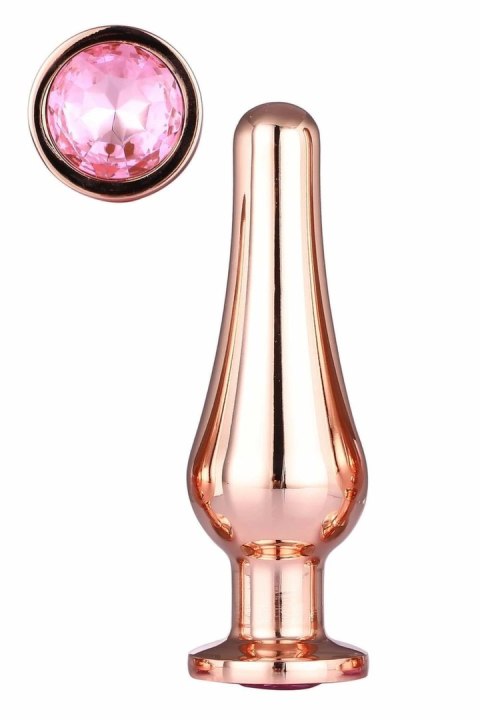GLEAMING LOVE Rose Gold Plug M z kryształem, aluminium, 11 cm