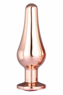 GLEAMING LOVE Rose Gold Plug S z kryształkiem, aluminium 9 cm
