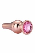 GLEAMING LOVE Rose Gold Plug S z kryształkiem, aluminium 9 cm