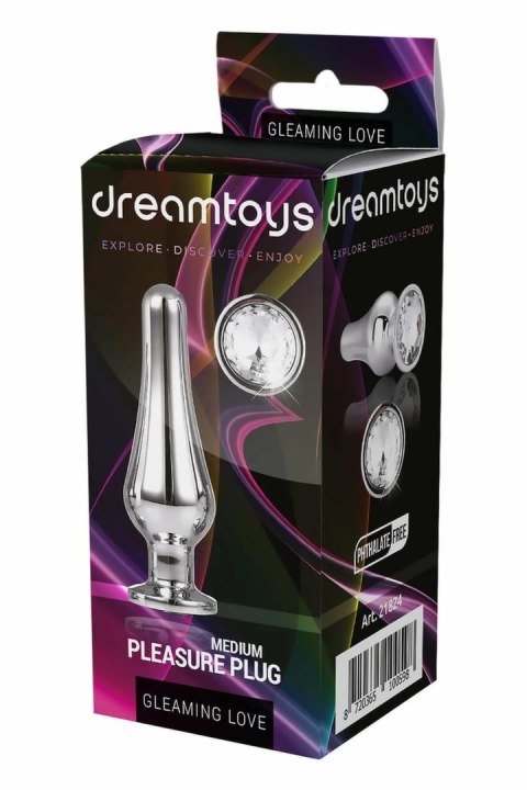 GLEAMING LOVE Silver Plug M z kryształem, aluminiowy, 11 cm