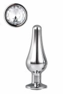 GLEAMING LOVE Silver Plug S z kryształem, aluminium, 9 cm